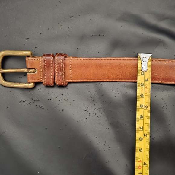 Coach 100% Tan Leather Belt with Brass Buckle 7 Adjustable Loops - Picture 8 of 10